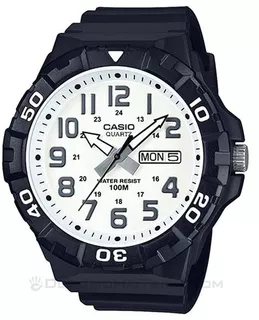 Reloj Casio MRW-210H-7avdf para hombre, color de correa negro, color de bisel, color de fondo negro, color de fondo blanco
