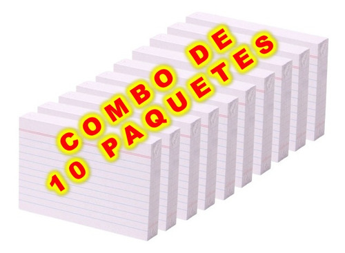 Fichas Rayadas 4 X 6 Paq 100 Un 152 Mm X 101 Mm Combo O Pack