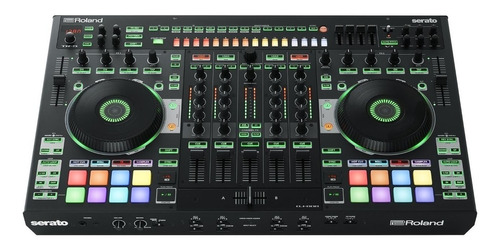 Controlador DJ Roland DJ-808 negro de 4 canales 100V/240V