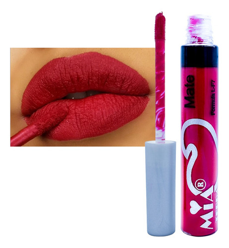 Labial Liquido Mate Terciopelo Color Carmin