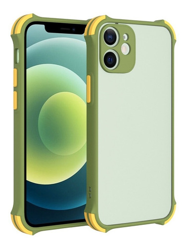 Funda Frost Bumper Reforzada Protector Cámara Para iPhone 12