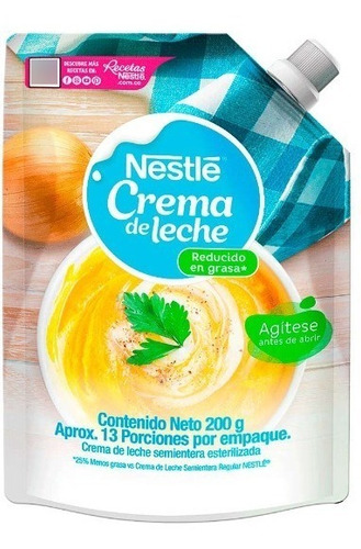 Imagen 1 de 1 de Crema Leche Nestle Light Doypack 200 Gr