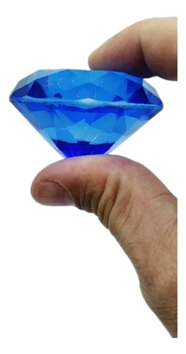 Enfeite Decorativo Pedra 5cm Safira Diamante Vidro Azul 