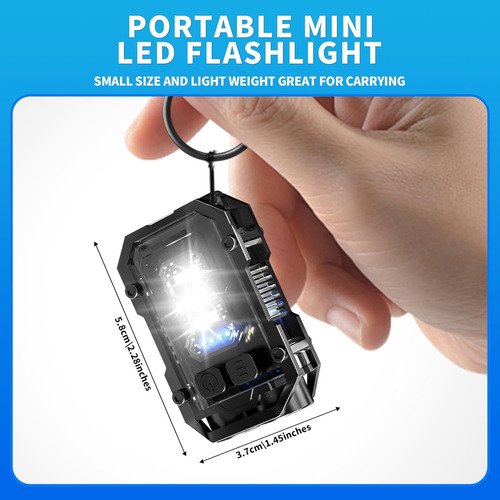Llavero Con Clip, Linterna Led Recargable, Llavero Magnético