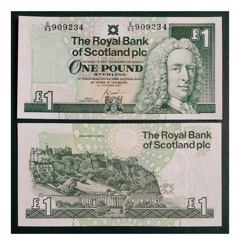 Billete Escocia 1 Libra 2001.  Sin Circular 