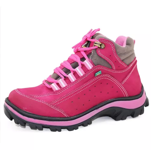 Bota Feminina Tenis Coturno Adulto Infantil Adventure TrilhaCINZA pink 31  no Shoptime