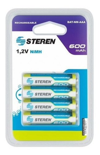 Imagen 3 de 3 de Paquete De 4 Pilas Baterias Recargables Aaa Nimh 600mah