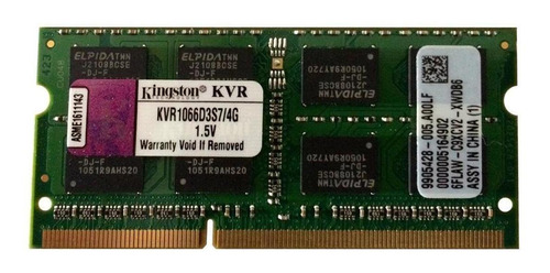 Memoria RAM ValueRAM color verde  4GB 1 Kingston KVR1066D3S7/4G