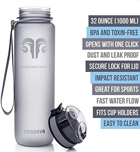 La Mejor Botella De Agua Deportiva Embrava - 32 Oz Grande -