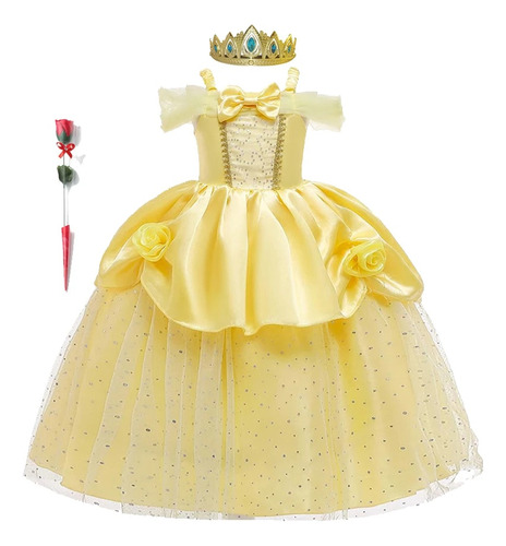 Vestido De Cosplay Belle Princess Para Niñas  Vestidos De Th