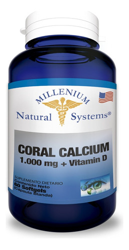 Coral Calcium 1000 Mg 60 Sg Natural - Unidad a $389