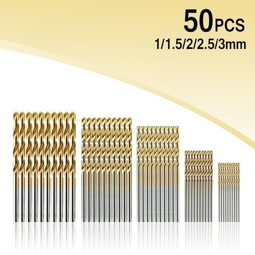 Mini Juego De 50 Brocas Para Taladro 1/1.5/2/2.5/3mm