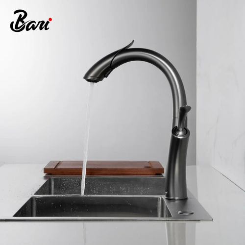 Grifería Para Fregadero Drago Gunmetal Black Marca Bari