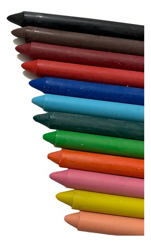 8 Folhas 10 Desenhos P/ Colorir + Giz De Cera 12 Cores