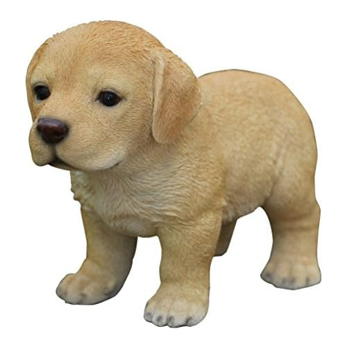 Estatua De Cachorro De Labrador Amarillo De Pie