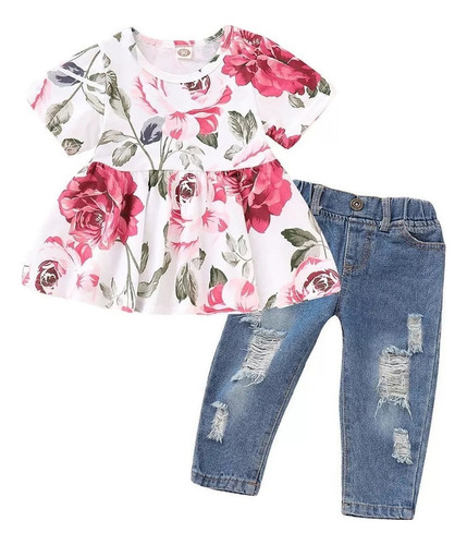 Conjunto Bebé Niña Camisa Y Jeans