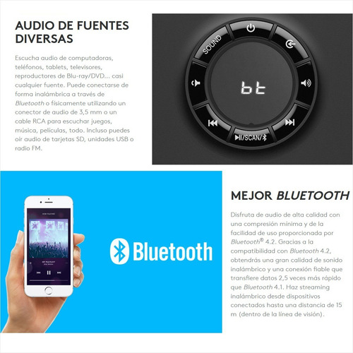 Imagen 3 de 7 de Sistema De Sonido Multimedia 5.1 Logitech Z607 Bluetooth Fm
