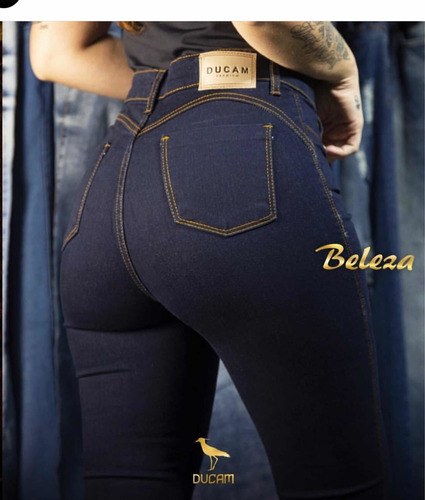 Imagem 2 de 3 de Kit 3 Calças Jeans Feminina Cintura Alta Com Lycra Ducam
