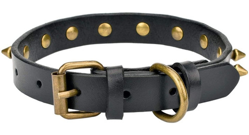 Aolove - Collar De Piel De Vaca Ajustable Para Gatos, Perros