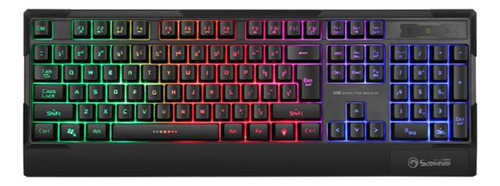 Teclado de membrana Marvo K606 Rainbow RGB para videojuegos