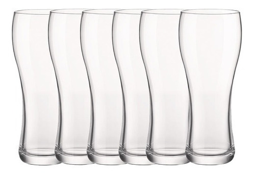 Set X6 Vasos Cerveza Vidrio Pinta Stout Weizen Bormioli 407c