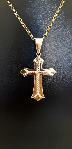 Imagem 4 de 5 de Pingente Cruz Tulipa 7 Gramas Ouro 18k