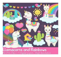 Comprar Kit Imprimible Llamas 1 -58 Imagenes Png- 5 Fondos Ver Promo