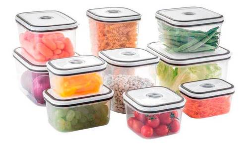 Conjunto 10 Potes Herméticos Com Tampa Easy-open Electrolux Cor Transparente
