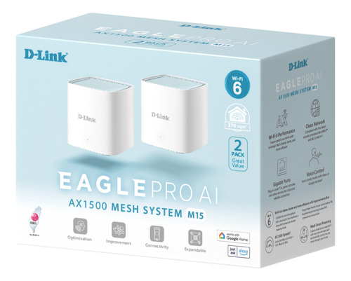 Router Mesh D-link Eagle Pro Ai Wifi 6 Ax1500 M15 2 Piezas