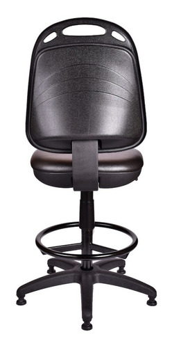 Silla de escritorio de Outlet Diva cajera sin apoyabrazos y sin ruedas ergonómica negra con tapizado de cuero sintético