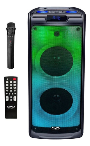Parlante Portatil Torre Aiwa Aw T1008f 9500w 110v/2240v Color Negro