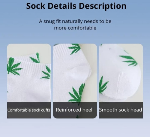 Tines Calcetines Corto Cannabis Marihuana Hierba 420 5 Pares