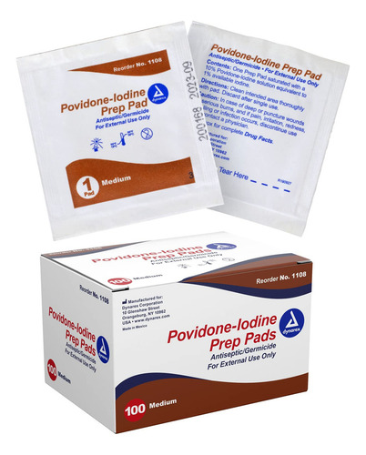 Dynarex Pvp Povidone 100 Toallitas Yodo