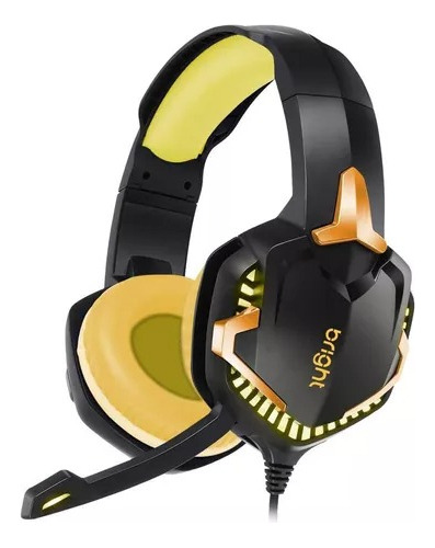 Headset Gamer Level Up Bright Rgb Cód.ghp012 Preto/dourado