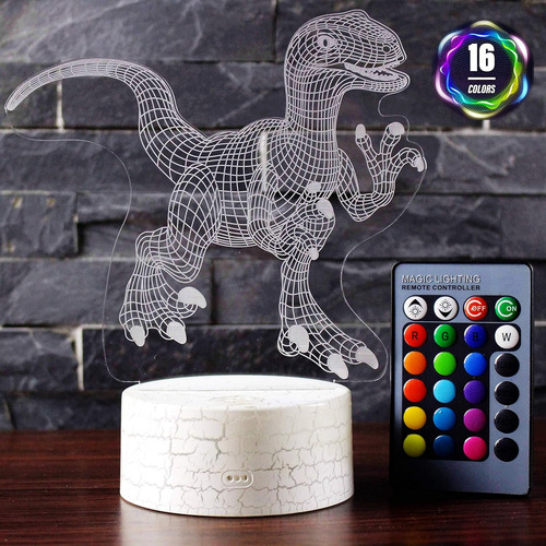 Fufuyou Luz Nocturna De Dinosaurio, Lámpara De Escritorio 3d