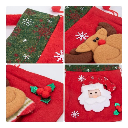 4pcs Bolsas Navidad Bolsas Dulces Con Cordón Bolsas Regalo