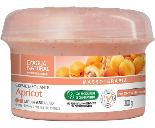 Creme Esfoliante Apricot Médio Abrasão 300g Dagua Natural