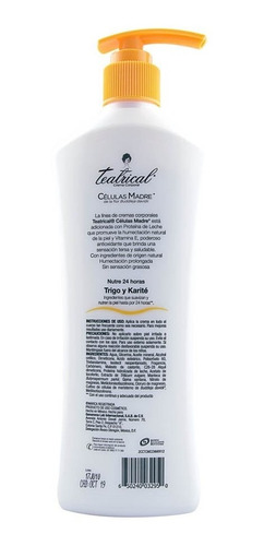 Imagen 2 de 2 de Teatrical Crema Corporal Nutritiva 400ml