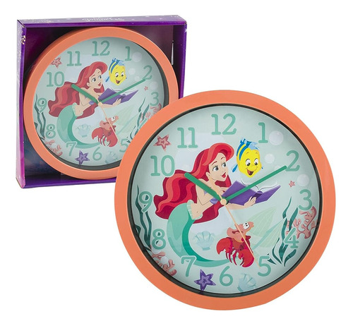 Accutime Watch Corp Disney Princess Ariel Mermaid Wall Clock