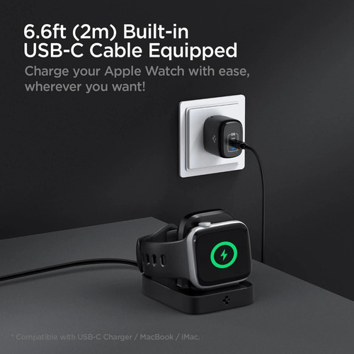 Imagen 4 de 9 de Cargador Para Apple Watch Inalambrico Spigen Arcfield Pf2002