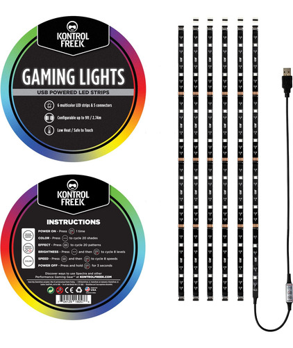 Luces De Juego Kontrolfreek: Luces De Tiras Led, Usb Aliment