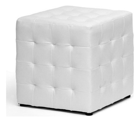 Baxton Studio Siskal Modern Cube Ottoman, Blanco, Juego De .