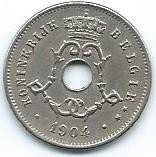 Moneda  De  Bélgica  5  Cents  1904  (belgie)  Muy  Buena  +