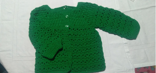 Sweater Tejido Verde Con Botones