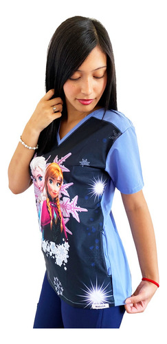 Polera Mujer Uniforme Clinico Diseño Estampada Fro