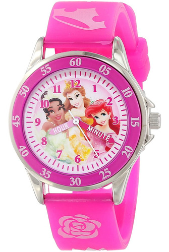Reloj Infantil Disney Princess Pn1051 Con Banda Rosa