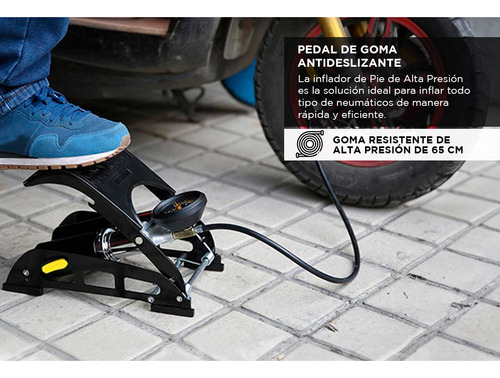 Inflador De Pie Gadnic Alta Calidad Universal Bicicleta