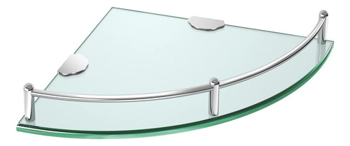 Estante Flotante De Vidrio Esquinero Para Ducha Inomax Color Plateado