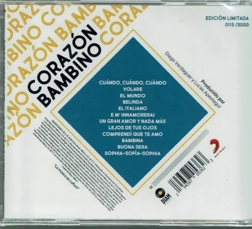 Diego Verdaguer Corazon Bambino Disco Cd