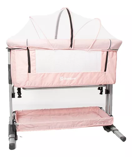 Cuna Colecho Bebe Cama Corral Ruedas Mosquitero Abatible Rosa